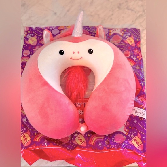 NEW Scentsy Unicorn Buddy Travel Pillow / Pink & White Unicorn Travel Buddy NIP - Picture 1 of 5